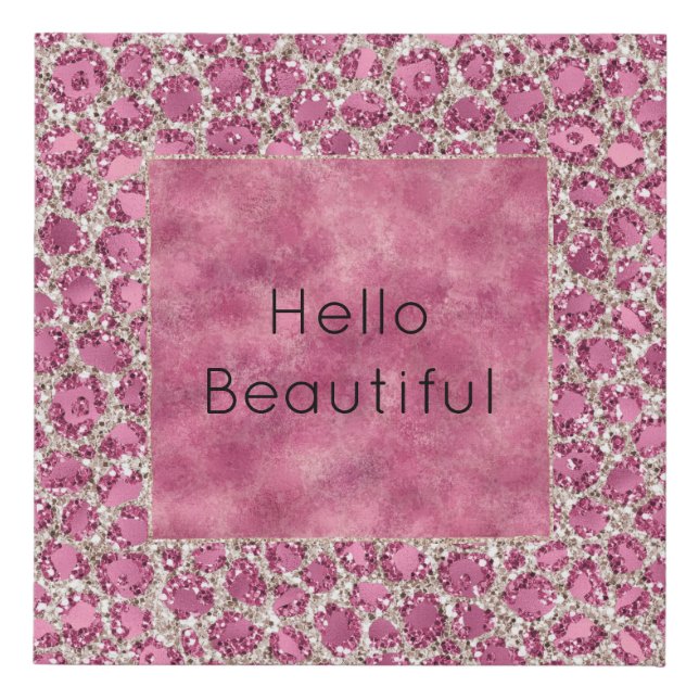 Girly Pink Glitzy Glam Glitter Leopard Print      (Front)