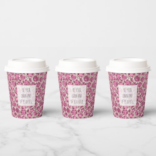 Girly Pink Glitzy Glam Glitter Leopard Print   Paper Cups