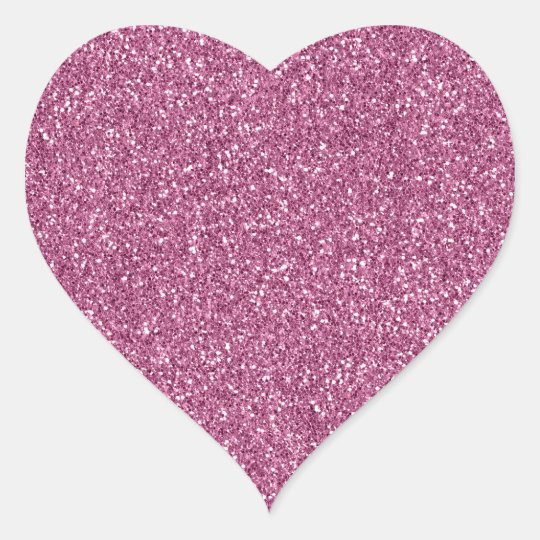 Girly Pink Glitzy Glam Sparkle Glitter Heart Sticker | Zazzle.com