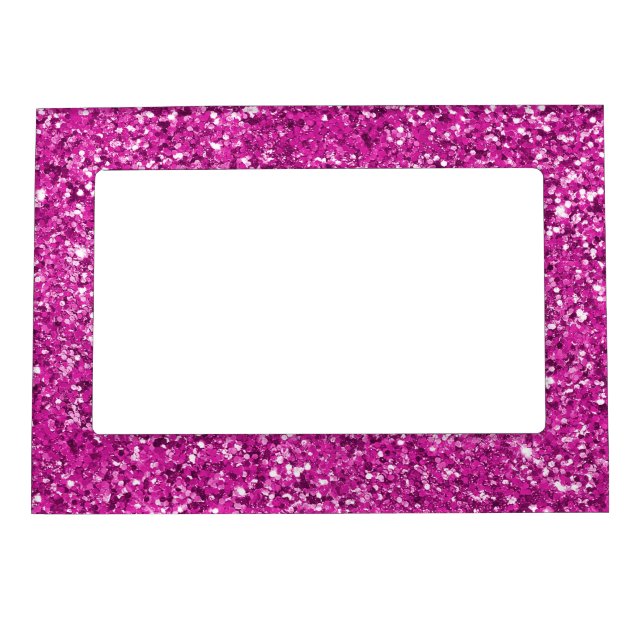 Girly Pink Glitzy Glitter Magnetic Frame (Front)