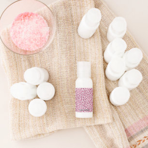 Girly Pink Glitzy Leopard Print Hand Lotion