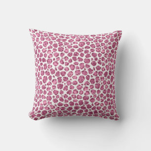 Girly Pink Glitzy Leopard Print Throw Pillow