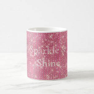 Girly Pink Glitzy Sparkle Coffee Mug