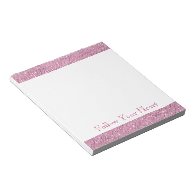 Girly Pink Glitzy Sparkle  Notepad (Angled)