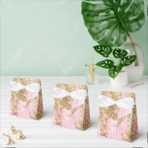 Girly Pink Gold Glitter   Favor Boxes