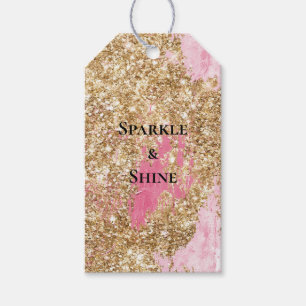 Girly Pink Gold Glitter Gift Tags
