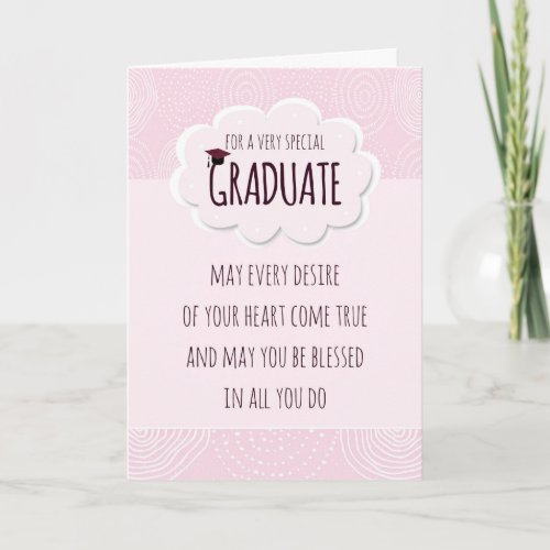 Girly Pink Grad Graduation Congratulations Card