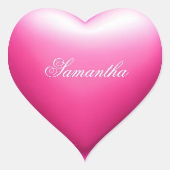 Girly Pink Heart Heart Sticker by pinkgifts4you at Zazzle
