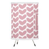Girly Pink Heart Pattern Monogram Tripod Lamp (Left)