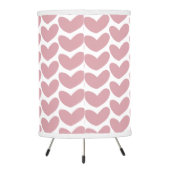 Girly Pink Heart Pattern Monogram Tripod Lamp (Back)