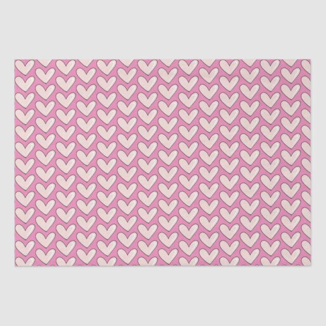 Girly Pink Hearts Love Tissue Paper (Front)
