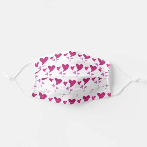 Girly Pink Hearts Washable Social Distancing Adult Cloth Face Mask