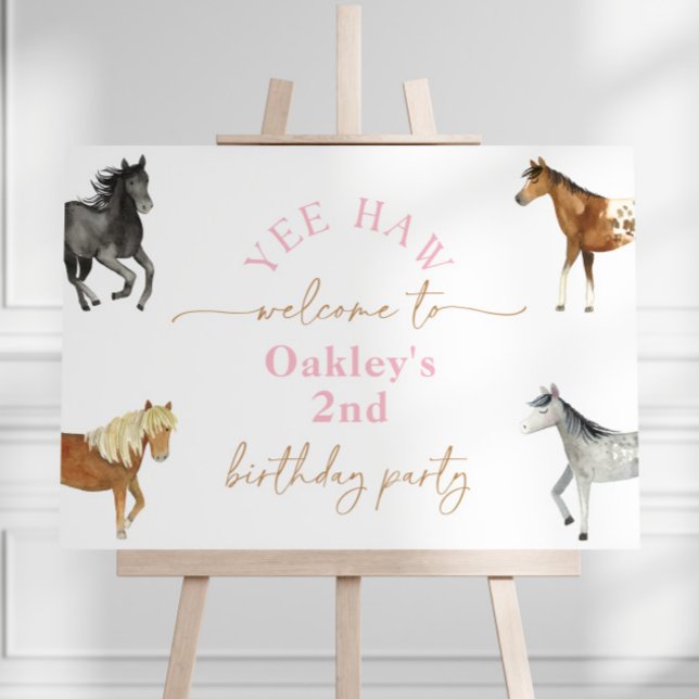 Girly Pink Horse Welcome Sign (Creator Uploaded)