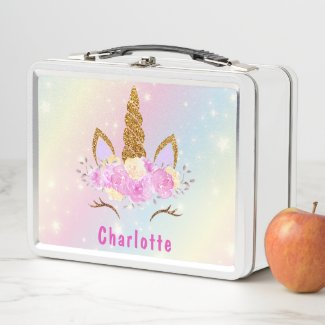 Girly Pink Kawaii Unicorn Cat Holographic Rainbow 
