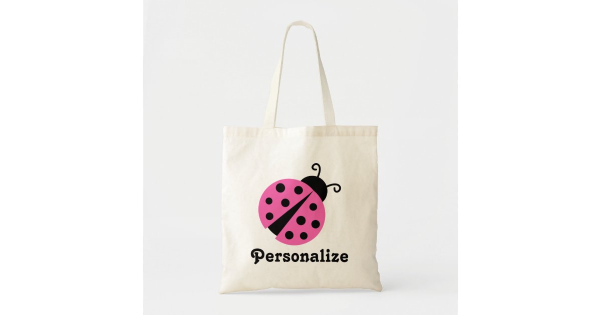 Large Canvas Tote Bags for Women with Zipper  Shopping Bag for Grocery,  Travel, Beach - Lady Bird Beetle