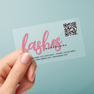 Girly Pink Lashes Esthetician Makeup Artist Salon Clear Business Cards