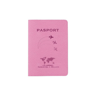 Girly Pink Leather Texture Passport Holder