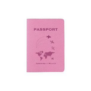 Girly Pink Leather Texture Passport Holder