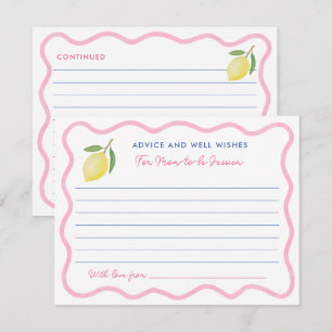 Girly Pink Lemons Advice Well Wishes For Mom Cards