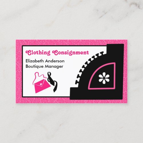Girly Pink Leopard Clothing Consignment Boutique Business Card