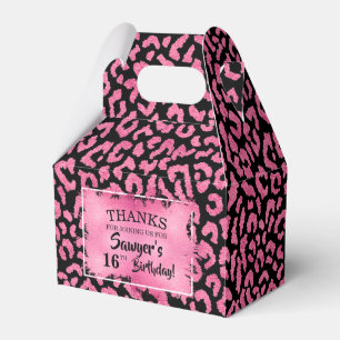 Girly Pink Leopard Gable Favor Boxes
