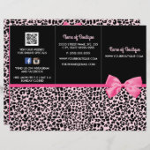 Girly Pink Leopard Print Bow Boutique Brochure (Front/Back)