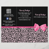 Girly Pink Leopard Print Bow Boutique Brochure (Front)