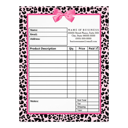 girly-pink-leopard-print-bow-boutique-order-forms-letterhead-zazzle