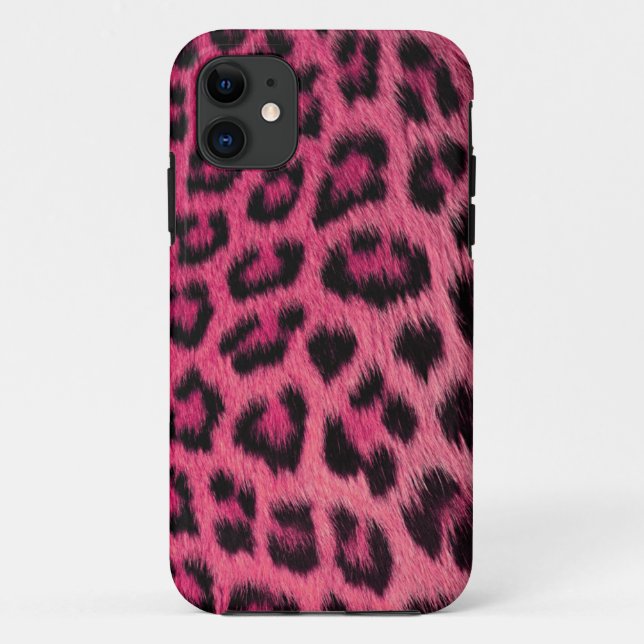 Girly Pink Leopard Print iPhone 5 Case (high res.) (Back)