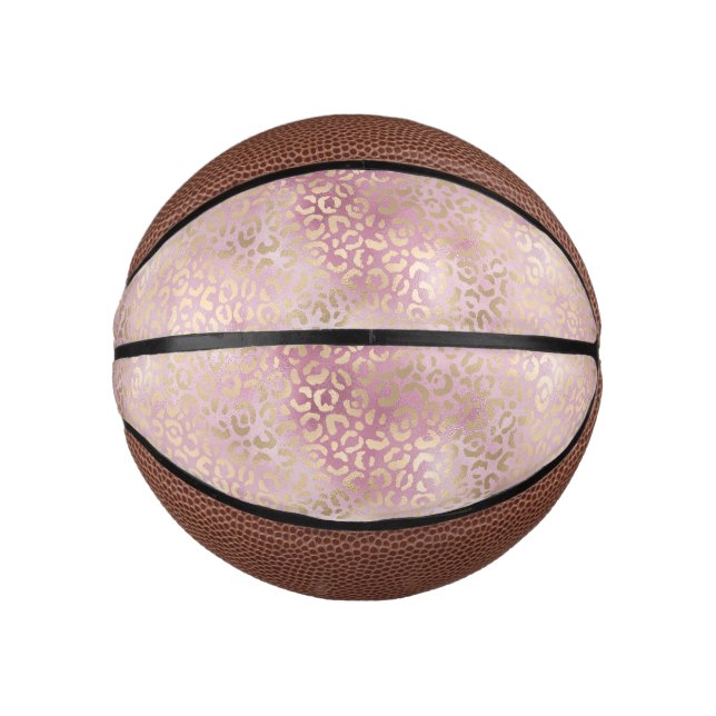 Girly Pink Leopard Print Mini Basketball (Front)
