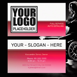 Girly Pink Logo Template Color Gradient Ombre Cool Business Card