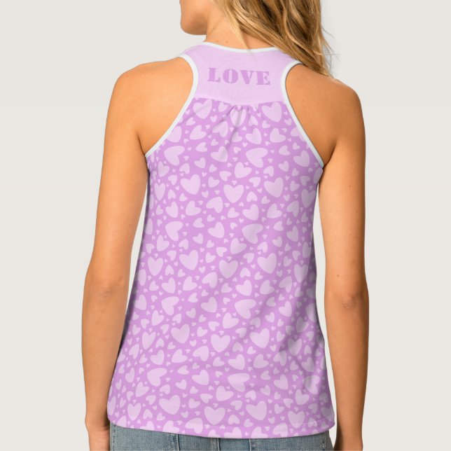 Girly Pink Love Hearts Tank Top (Back)