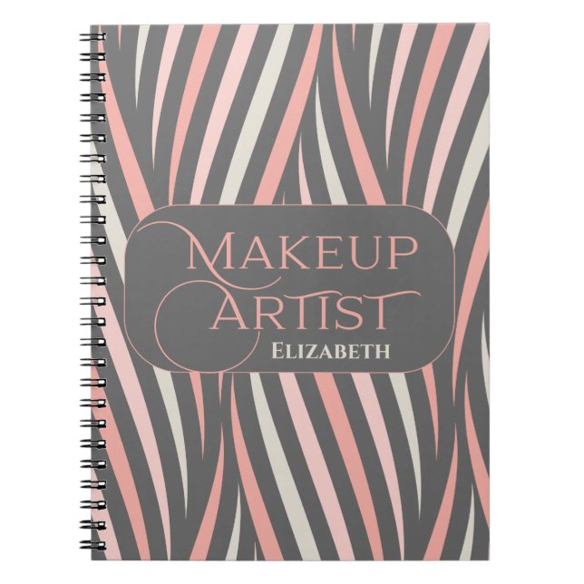 Girly Pink Makeup Artist Professional Notebook (Front)