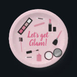 Girly Pink Makeup Glamour Birthday Paper Plates<br><div class="desc">Let's get glam is a fun birthday plate for girls interested it makeup and dressing up. Lipstick,  blush,  and nail polish in sparkly pink will be a fun theme for any party.</div>