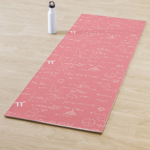 Girly Pink Mathematic Formulas Equations Yoga Mat