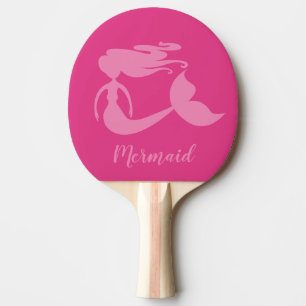 Girly pink mermaid personalized table tennis ping pong paddle