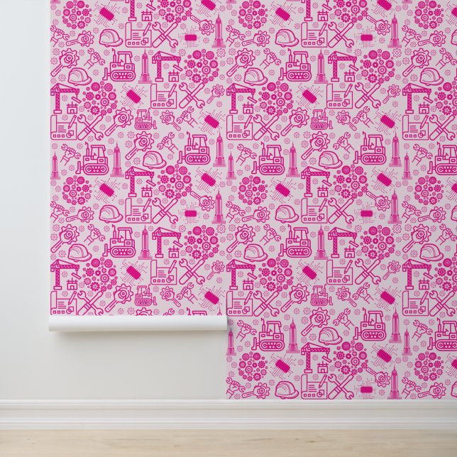 girly pink modern Architectural Blueprint Engineer Wallpaper (Application)