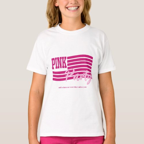 Girly pink modern birthday  T_Shirt