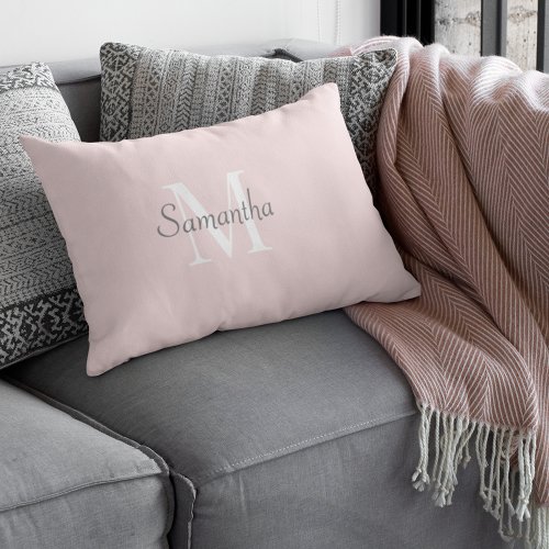 Girly Pink Modern Monogrammed Pillow Case