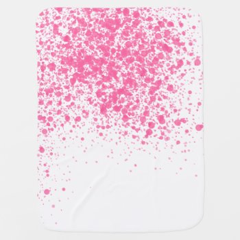 Girly Pink Modern Splatters Paint Pattern Swaddle Blanket by pink_water at Zazzle