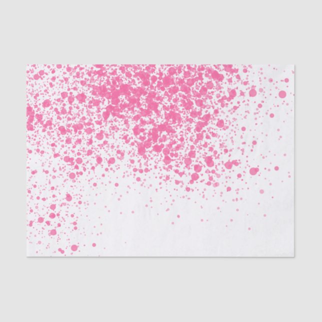 Girly pink modern splatters paint pattern tissue paper (Front)