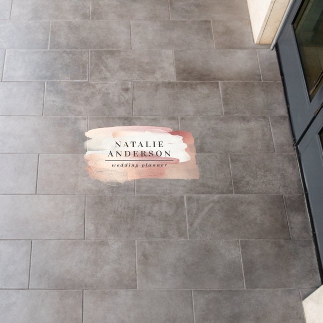 Girly Pink Modern Watercolour Branding Sign Floor Decals (Restaurant)