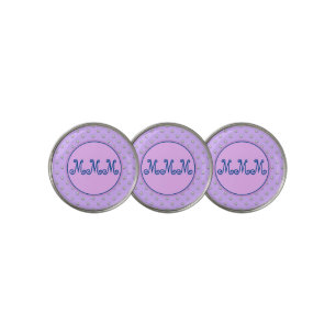 Girly Pink Monogram Golf Ball Markers - Set of 3