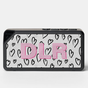 Girly Pink Monogram Personalized Bluetooth Speaker