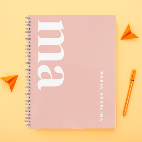 Girly Pink Monogram School Notebook