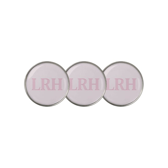 Girly Pink Monogrammed Women’s Golf Ball Marker (3 Up)