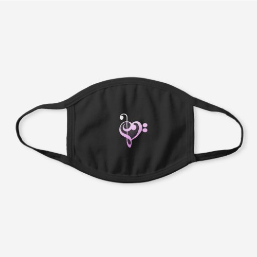 Girly Pink Music Musician Heart Black Cotton Face Mask