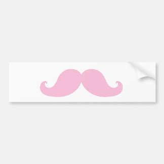 Girly Pink Mustache Bumper Sticker
