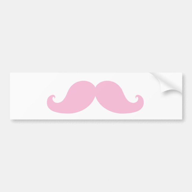 Girly Pink Mustache Bumper Sticker (Front)