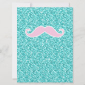 GIRLY PINK MUSTACHE ON TEAL GLITTER EFFECT (Front)